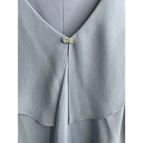 S.L. Fashions Womens Periwinkle Short Sleeve Tiered Chiffon Cocktail Dress Sz 6 - Picture 8 of 14